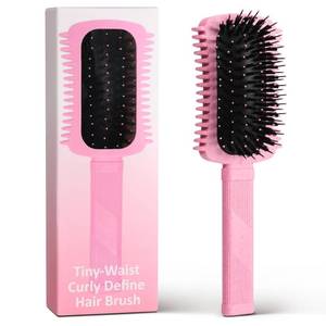 lot 6467 image: Auhrjomra Curl Defining Brush Pink, Volume Curly Hair Brush for Effortlessly Detangling Shaping and Styling Womens Curls, Waves & Coils, Curly Hair Products, Reduce Frizz