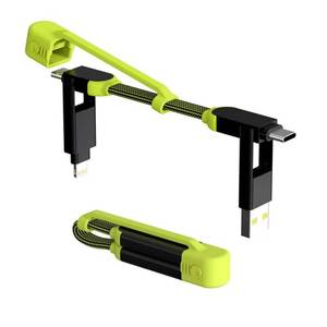 lot 6469 image: Rolling Square inCharge XL Pocket - 6-in-1 Portable Universal Charging Cable, USB-C, Lightning, USB-A and Micro USB, 100W Ultra-Fast Charging Power, 0.5ft15cm, BlackLime
