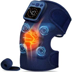 lot 6475 image: KingPavonini Cordless Knee Massager for Pain Relief, Newly 4 Motors Vibration, 5 Heat Levels, 6 Massage Modes, Knee Heating Pad for Knee Pain, Heated Knee Massager Brace, Gifts for Mom Dad (Blue 1.0)