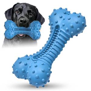 lot 6476 image: Ouilter Dog Toys for Aggressive Chewers, Chew Toys for Medium Large Dogs, Durable Natural Rubber Toys with Bacon Flavor, Indestructible Dog Toy,Blue