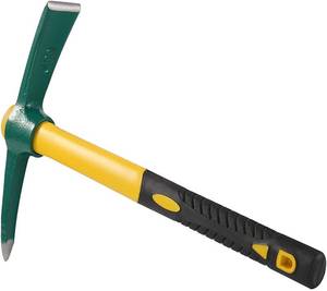 lot 6487 image: JEUIHAU 15 Inches Pick Mattock Hoe, Forged Adze Hoe with Plastic Coated Fiberglass Handle, 1.5 Lb Weeding Mattock Hoe for Gardening, Loosening Soil, Camping, Planting