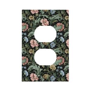 lot 10195 image: Vintage Floral Botanical Decorative Duplex Outlet Covers William Morris Style 1 Gang Light Switch Cover Plate Electrical Receptacle Wall Plate for Country Bathroom Bedroom Home Decor