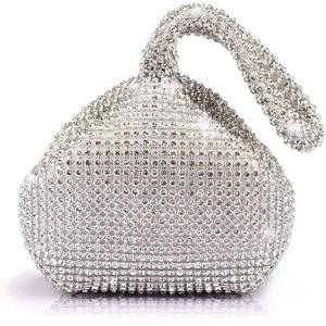 lot 10199 image: JIAN YA NA Fashion Women Rhinestone Trihedral Clutch Evening Bag Bling Zipper Wedding Purse