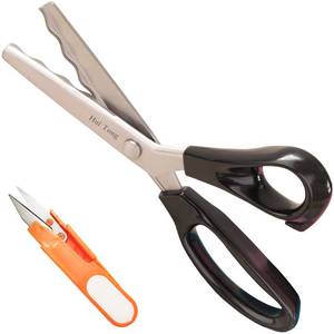 lot 10211 image: Hui Tong Strong & Sharpe Pinking Shears,Pinking Shears Scissors for Fabric, Serrated and Scalloped Scissors Fabric,3mm,5mm,7mm(Wavy 18mm)