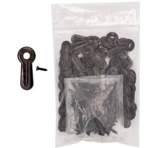 lot 10216 image: 100 Black Plated Ridged Picture Frame Turn Button 1 with Black Screws by AMS