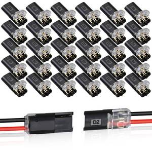 lot 10221 image: 30PCS Double Wire Plug in Connector,Pluggable Low Voltage Wire Connector with Locking Buckle,Quick Disconnect Led Light Strip Connectors 2 Pin,No Wire Stripping Cutting 18-22AWG