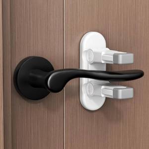 lot 10222 image: Door Lever Locks for Kids Safety, Strong 3M Adhesive Baby Proofing Door Handle Locks, Durable ABS Child Locks for Doors, Windows, Faucets, No Tools Needed or Drill (White-2Pack)