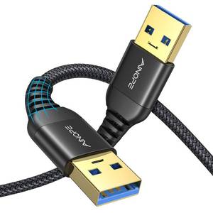 lot 10230 image: AINOPE USB to USB Cable, USB 3.0 A to A Male to Male Cable Never Rupture Double End Type A Cord Compatible with Hard Drive Enclosures, KVM, DVD Player, TV, Laptop Cooler,3.3FtBlack, 2 Pack