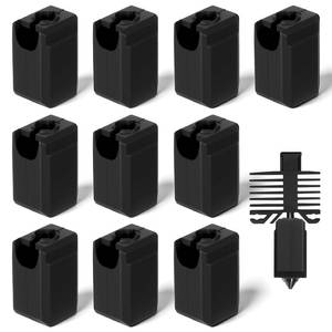 lot 10249 image: 10 Pcs Silicone Sock Compatible with Bambu Lab X1 X1C P1P P1S, Silicone Cover for 3D Printer Parts Accessories High Temperature Resistance Heater Block for Nozzle Cover Extruder Hotend Protective