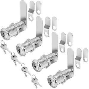 lot 10253 image: Cylinnda Cabinet Locks, 1-12 Long Cam Locks Keyed Alike, Cabinet Cam Lock Set for RV Storage, Tool Box, Zinc Alloy (4 Pack, 1-12 Inch)