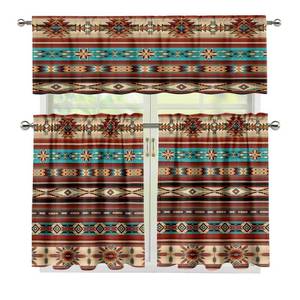 lot 10255 image: ZFRXIGN Southwestern Kitchen Curtain and Valances Set for Window Home Decorate Curtain Boho Office Window Drapes Housewarming Gifts 54 Inch Window Treatments Small 3 Piece Native American