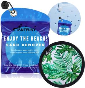 lot 10266 image: Sand Remover for Beach Cleaner Eraser for Family Kids Women Wipe Off Mitt Duster Brush Vacation Trip Hawaii Honeymoon Essential Towel Gift Costa Rica Must Haves Resort Rio de Janeiro Palm Leaves