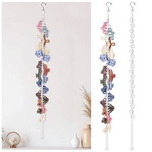 lot 10279 image: SNOWSTAR Macrame Hair Claw Clip Organizer with Rotating Hook and 20 Metal Rings,Hanging Hair Clip Holder and Storage for Women Girls,Claw Clips Hanger Home Decor for Wall,Door,Closet