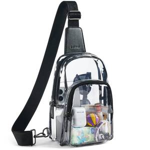lot 10280 image: LATMAP Clear Bag for Stadium Events, Clear Purse for Women Stadium Crossbody Bag, Transparent Backpack for Concerts Sports-Black