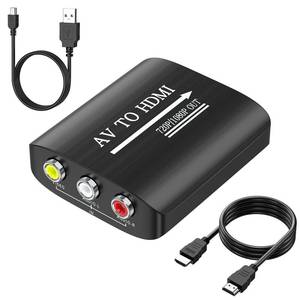 lot 10284 image: GINGIN RCA to HDMI,AV to HDMI Converter,Composite to HDMI Converter Compatible with WII,PS One,PS2,PS3,STB,Xbox,VHS,VCR,Blue-Ray DVD,with 3.3ft HDMI Cable