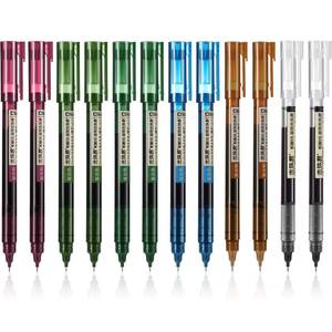 lot 10286 image: Frienda 12 Pieces Rolling Ball Pens 0.5 mm Japanese Quick Drying Fine Point Pens Liquid Ink Smooth Writing for Office Student Back to School Supplies