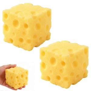 lot 10293 image: 2Pcs ��Yellow Cheese Squeeze Toy, Soft Cheese Squishy Toy, Rebounding Sensory,Help for Relax,Focus, Sensory Cheese for & Adults, Cheese Cubes Squishy Toys,Stress Balls for Adults (2 in)