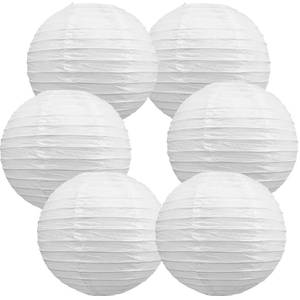 lot 10296 image: BEISHIDA 6-Inch White Paper Lanterns Decorative ChineseJapanese Hanging Round Paper Lanterns Lamp for Birthday, Wedding, Christmas, Bridal, Home Decor, Party Decoration (6 Packs)