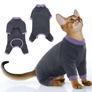 lot 12415 image: PUMYPOREITY Sticky Hair Cat Clothes, Prevent Hair Loss Cat Pajamas, Soft Cat Sweaters for Cats Only, Cat Hair Sticky Onesie, Cat Recovery Suit After Surgery, Black, S
