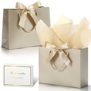 lot 12424 image: DOYIDE 30 Pack Gift Bags Medium Size with Ribbon and Greeting Cards Tissue Paper, 9x7x3.1 Portable Paper Gift Bag with Handles, Thank You Bags for Wedding Birthday Party Mothers Day Bridal Shower
