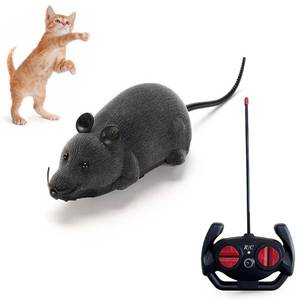lot 12442 image: Pixibond Remote Control Rat Mouse Cat Toy Realistic RC Fake Rat Mouse Toy Flocking Wireless Funny Chasing Electronic Interactive Cat Toys Prank Joke Scary Trick Rats for Cats Dogs Novelty (Grey)