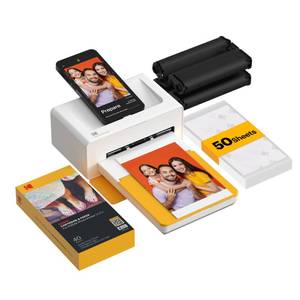 lot 12443 image: KODAK Dock Plus 4x6 Photo Printer, 50 Sheets, Docking & Bluetooth Smartphone Printer for iPhone & Android, Instant Color Prints, 4PASS Dye Sublimation