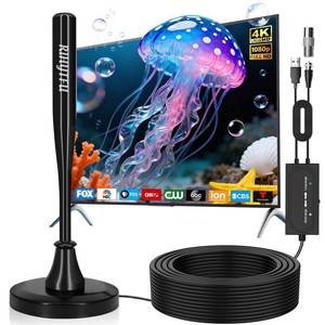 lot 12446 image: TV Antenna Indoor for Local Channels, 2026 Antenna for Smart TV with Strong Magnetic Base, Long Range Reception HD Digital Antennas, 16.5ft Long Cables, Supports 4K 1080P