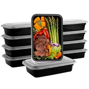 lot 12447 image: Qewro 10Pack 35oz Meal Prep Containers Disposable Food Storage Containers with Lids, 1-Compartment Food Storage Plastic Stackable To Go Boxes Microwave, Freezer, Dishwasher Safe (Lids Damaged)