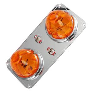 lot 12448 image: motoparty Yellow LED Watermelon Lights with Dome Light Plate, Compatible with Peterbilt 379 389