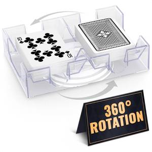lot 12453 image: Playing Cards Holder Rotating 360° �� Compact Plastic Playing Card Tray for Easy Access 2 Decks with Smooth Rotation  Organizes Multiple Decks for Canasta, Poker & More, Durable with Smooth Rotation