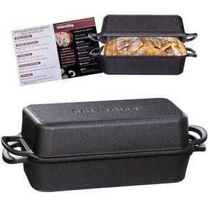 lot 13136 image: Articasting 11x5 Inch Cast Iron Loaf Pan With Lid��5.8 Qt Large Loaf Pans For Sourdough Bread Baking, Pre-Seasoned Heavy Duty Dutch Oven Bread Pan For a Crispy Crust