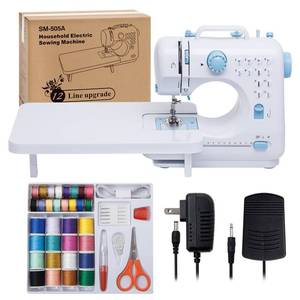 lot 13137 image: Sewing Machine for Beginners with Extension Table Mini Sewing Machines Kit Supplies 12 Built-in Stitches with Needles Assorted Thread Kit Starter Kit Easiest for Adult and Kids Ages 8-12 Easy Sewing