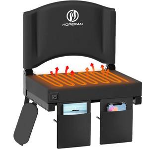 lot 13147 image: HOPERAN Heated Stadium Seats for Bleachers with Back Support, 3 Levels Heating Bleacher Chairs with Back and Cushion, Folding Bleacher Seat, Lightweight Portable Stadium Chair with Shoulder Strap