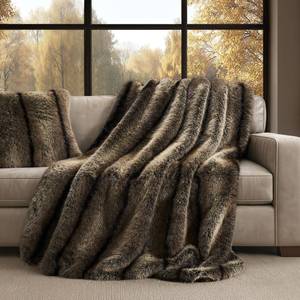 lot 13162 image: EVERGRACEHOME Luxury Faux Fur Throw Blanket, Soft Fluffy Faux Mink Blankets for Bed, Couch, Sofa, Thick Cozy Plush Warm Fur Throws with Reversible Velvet, Ombr� Sable Brown, 50x60
