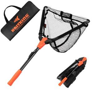 lot 14347 image: KastKing Pontus Fishing Net, Foldable & Lightweight Landing Net with Built in Length Scale, Strength Aluminum Handle, Fishing Gear and Gift for Men