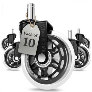 lot 14351 image: Wheels Xela Office Chair Caster Wheels, Set of 10, 3 Inch Heavy-Duty Replacement Rubber Wheels for Desk & Gaming Chair are Easy to Install & Suitable for All Floor Types