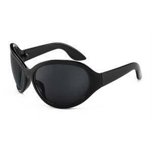 lot 14352 image: FEISEDY Oversized Trendy Sunglasses Classic Oval Wrap Around Stylish Big Frame Shade Women Glasses B2391