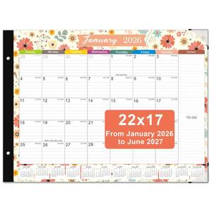 lot 14359 image: Desk Calendar 2026-2026 Desk Calendar Large 22x17, 18 Mouths From January 2026 to June 2027, 22 x 17 Desk Pad Calendar, Office Supplies Perfect for Organizing and Planning In Office, School or Home