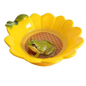 lot 14364 image: JSLZF Tree Frog Habitat Frog Water Bowl Dish Bathtub Tank Accessories Terrarium Decor Ceramic Aquarium Decoration Sturdy and Not Easy to Knock Over