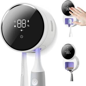 lot 14368 image: Wall Mounted Toothbrush Holder & Toothbrush Cleaner,Electric Toothbrush Holder, Razor Holder and Cleaner for Bathroom Accessory, with Auto Inductive OpenClose Cover, Clean, Dry for Home, Travel
