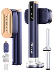 lot 14398 image: Travel Steamer for Clothes,Sundu Portable Handheld Garment Steamer,15s Fast Heat-up,2 Water Tanks (180 ml and 100 ml),Steamer Ironing Gloves,45 Minutes of Continuous Ironing for Travel,Home Aqua Blue