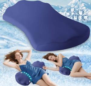 lot 14401 image: Fledano Lumbar Support Pillow for Bed �� Memory Foam Lower Back Pain Relief Pillow for Sleeping, Ergonomic Lumbar Pillow for Side & Back Sleepers, Sciatica & Hip Pain Relief, Washable Cooling Cover