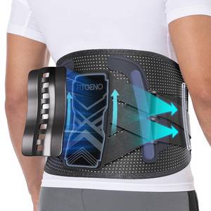 lot 14405 image: Fit Geno Back Brace for Lower Back Pain Relief Adjustable Support with Ergonomic Lumbar Pad for Herniated Disc Sciatica and Lumbar Strain - Breathable Design for Men & Women (Medium)