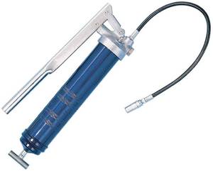 lot 15076 image: Lincoln 1147 Lever-Action Manual Grease Gun with 18-inch Whip Hose and Coupler, Heavy-Duty Follower Springs, Premium Dual Lip Follower, Jam Proof Toggle, Cast Pump Head, Precision-machined Plunger