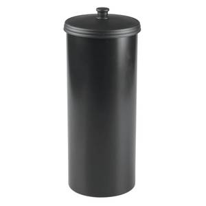 lot 15087 image: iDesign Freestanding Bathroom Toilet Paper Storage Holder with Lid for 3 Extra Rolls, Matte Black missing lid