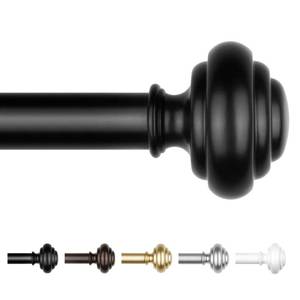 lot 15099 image: KAMANINA Black Curtain Rods for Windows 48 to 84 Inches (4-7ft) Heavy Duty Curtain Rods, 78 Inch Adjustable Decorative Drapery Rods Set with Modern Finials