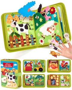 lot 15118 image: hahaland Busy Book for Toddlers 1-3 - Montessori Toys Busy Board for 1 Year Old Boy Gifts Girl Toys Educational Learning Quiet Activity Books Gifts Toddler Travel Toys for One Year Old Birthday Gift
