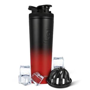 lot 15120 image: Ice Shaker Insulated Stainless Steel Shaker Bottle  32oz, RedBlack  Cold for 30 Hours  Insulated Cup with Twist-on Agitator  Odor-Free Bottle for Protein Shakes, Water, Smoothies, Cocktails