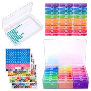 lot 15127 image: QTFOUND Diamond Art Storage, 2pack 54pcs Diamond Painting Storage Trays Organizer, 2-in-1 with Lids Dotz Accessories Tools Containers Case Box (Beads not Included)