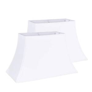 lot 15134 image: Wellmet Set of 2 Square Lampshade, 9.5x15x9 White Replacement Lampshade, No Assembly Required, Classic Modern Lamp Shade for Table Lamp, Bedside Lamp, Floor Lamp, Fabric Lamp shade, Spider Fitter